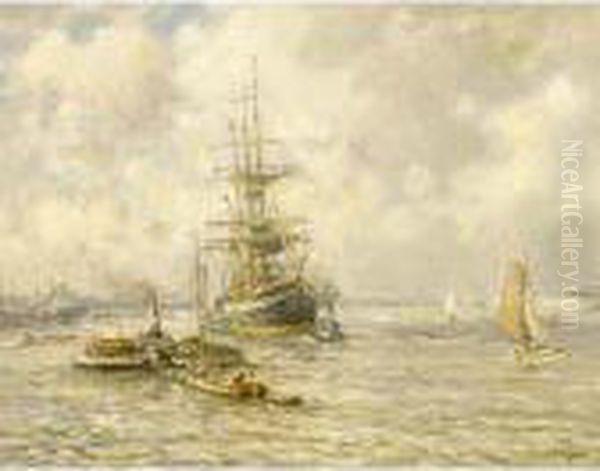 Harbourscene, Rotterdam Oil Painting by Evert Moll