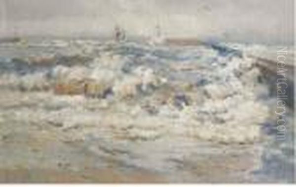 Stormy Weather At Sea Oil Painting by Evert Moll