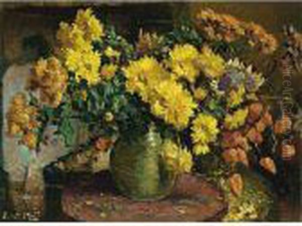 A Flower Still Life Oil Painting by Evert Moll