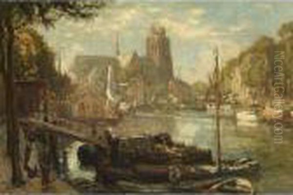 Harbour Of Dordrecht Oil Painting by Evert Moll