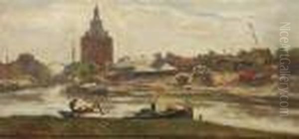 The Harbour Of Enkhuizen Oil Painting by Evert Moll