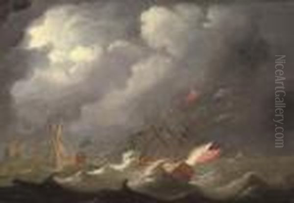 The Royal Yacht 
Carolina Oil Painting by Peter Monamy
