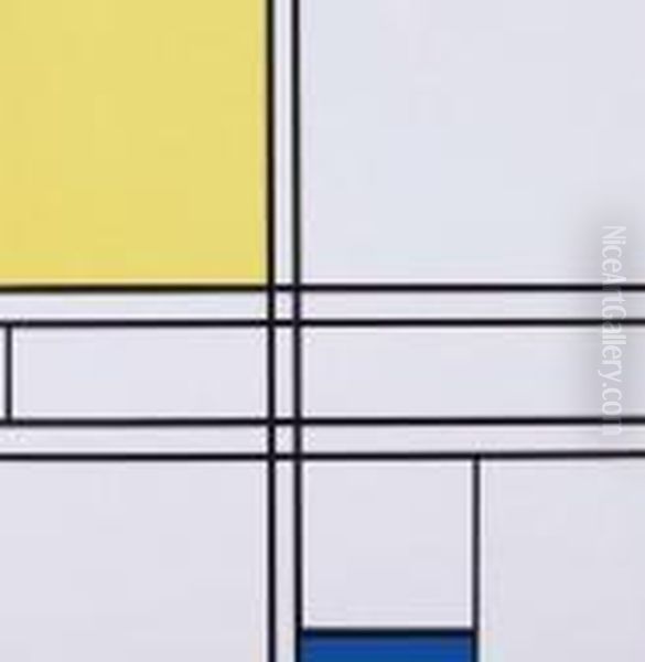 Composition Jaune Et Bleu Oil Painting by Piet Mondrian
