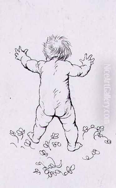 First Footsteps, an illustration from The Springtide of Life, Poems of Childhood by Algernon Charles Swinburne 1837-1909 pub. 1918 Oil Painting by Arthur Rackham