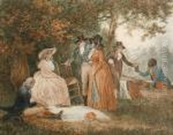 The Anglers Repast Oil Painting by George Morland