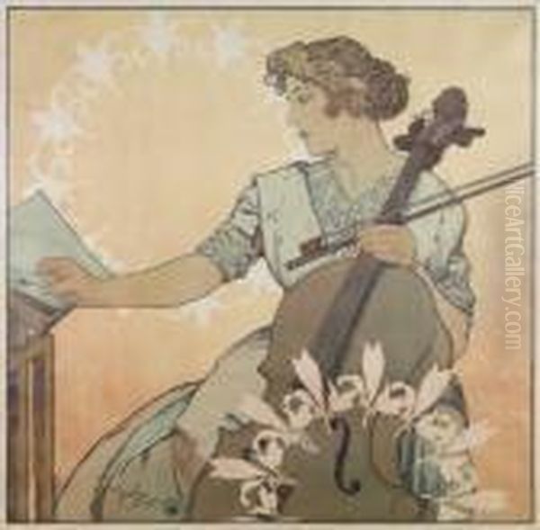 Zdenka Cerny Oil Painting by Alphonse Maria Mucha