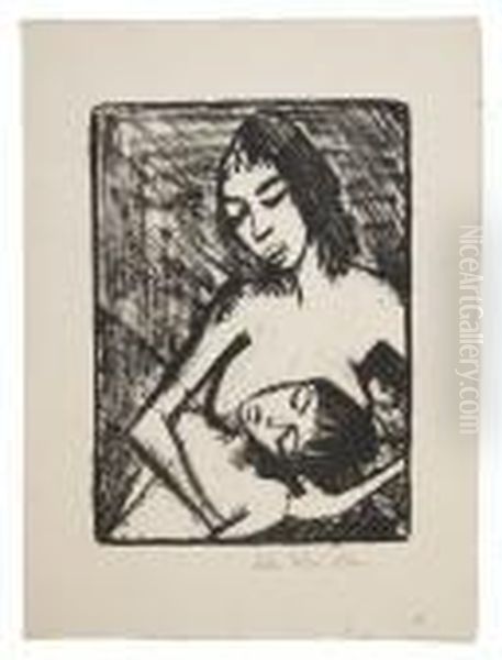 Mutter Und Kind Ii Oil Painting by Otto Mueller