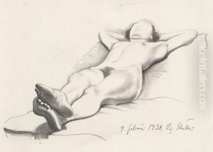 Liegender Weiblicher Akt Oil Painting by Richard Muller