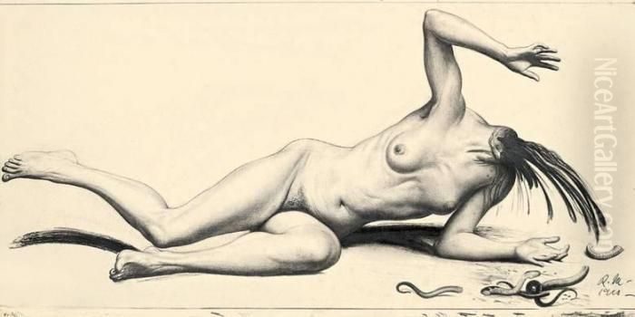 Medusa Oil Painting by Richard Muller