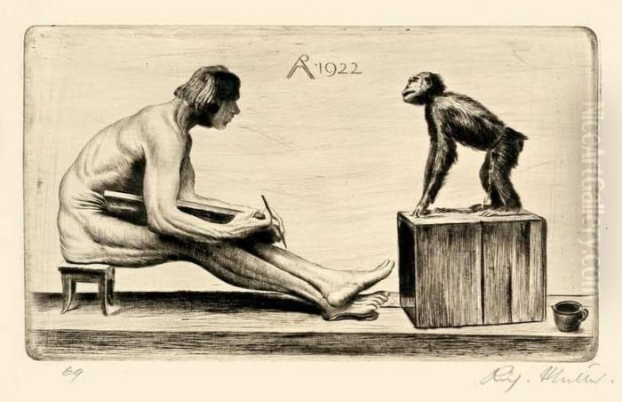 Gegenseitiges Studium Oil Painting by Richard Muller