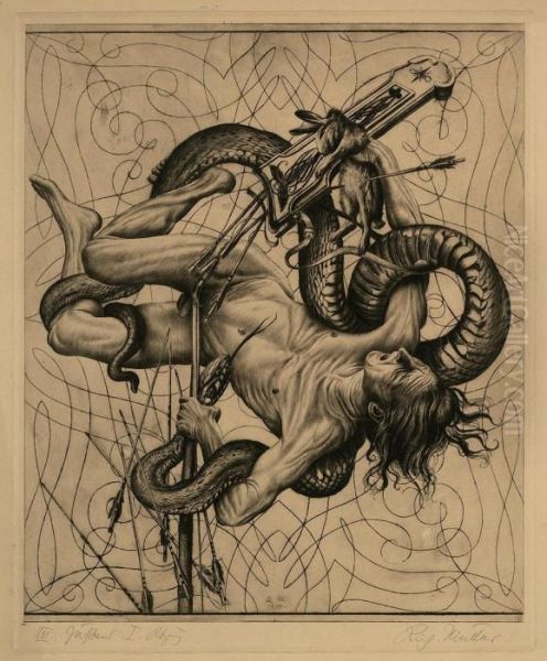 Bogenschutze Iii Oil Painting by Richard Muller