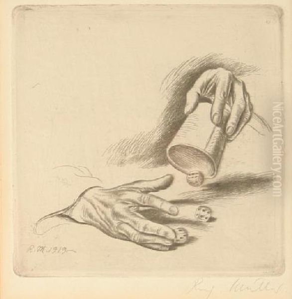 Die Wurfel Sind Gefallen Oil Painting by Richard Muller