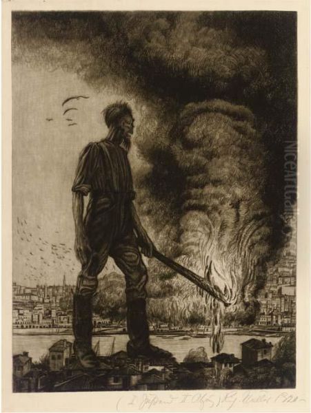 Destruction Oil Painting by Richard Muller