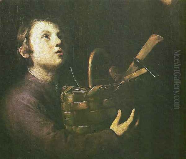 St Joseph and the Jesus child (detail) Oil Painting by Jusepe de Ribera