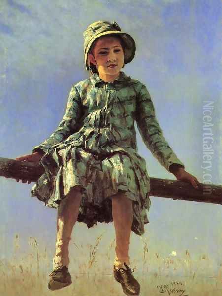 Painter's daughter Oil Painting by Ilya Efimovich Efimovich Repin