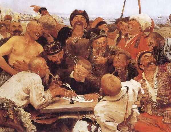 The Reply of the Zaporozhian Cossacks to Sultan of Turkey Oil Painting by Repin Iliya