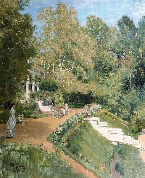 Summer day in Abramtsevo Oil Painting by Ilya Efimovich Efimovich Repin
