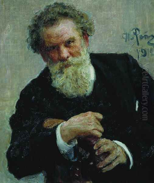 Portrait of writer Vladimir Galaktionovich Korolenko Oil Painting by Ilya Efimovich Efimovich Repin