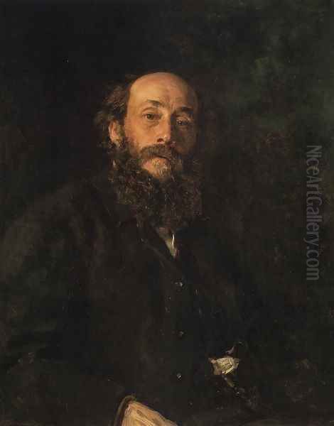 Portrait of painter Nikolai Nikolayevich Ghe Oil Painting by Repin Iliya