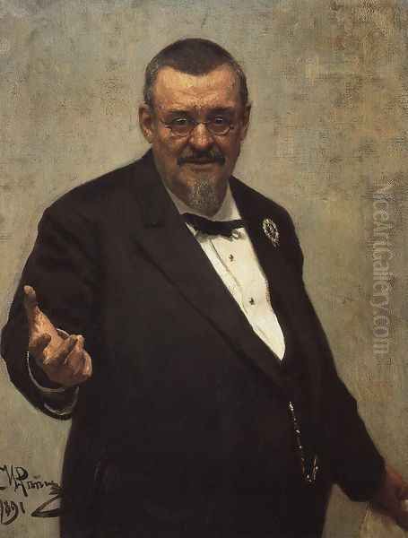 Portrait of jurist and Polish literature historian Wlodzimierz Spasowicz Oil Painting by Ilya Efimovich Efimovich Repin