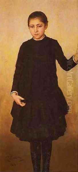 Portrait Of Vera Repina The Artists Daughter 1886 Oil Painting by Ilya Efimovich Efimovich Repin