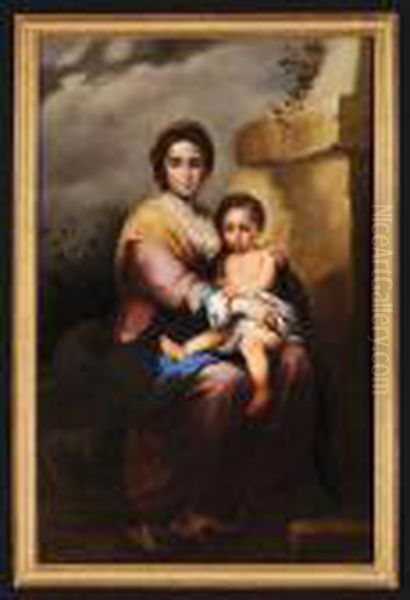 Madonna Con Bambino Oil Painting by Bartolome Esteban Murillo