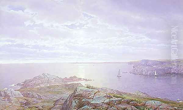 Rocky Cove Oil Painting by William Trost Richards