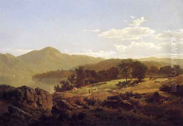Lake George, Opposite Caldwell Oil Painting by William Trost Richards