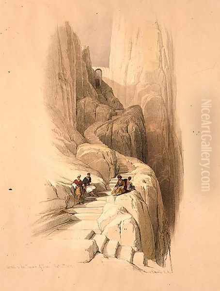 Ascent to the Summit of Sinai, February 20th 1839, plate 115 from Volume III of The Holy Land, engraved by Louis Haghe 1806-85 pub. 1849 Oil Painting by David Roberts