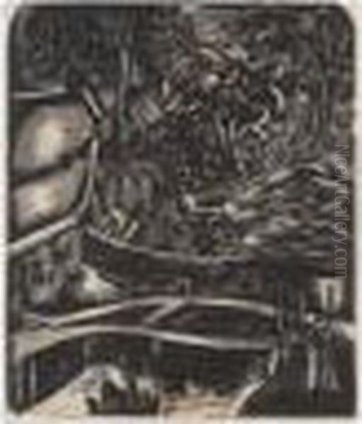 Souldern Pond Oil Painting by Paul Nash