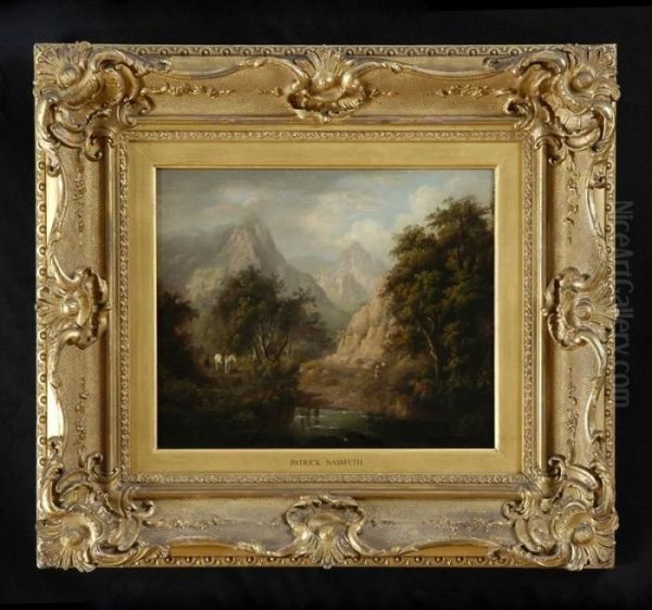 Foothills With Mountains Beyond Oil Painting by Patrick, Peter Nasmyth
