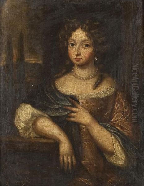 Junge Dame Vor Einemfenster Oil Painting by Caspar Netscher
