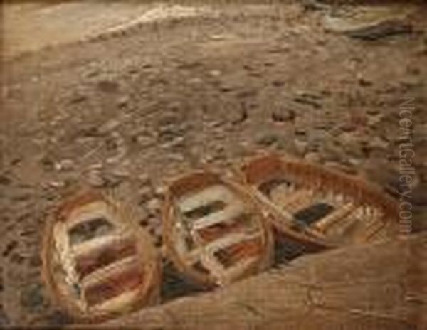 Three Boats Oil Painting by William Nicholson
