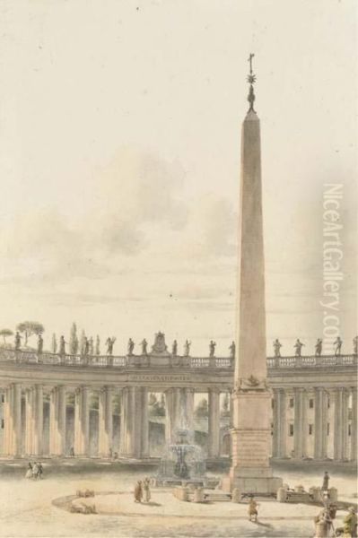 La Place Saint Pierre A Rome Oil Painting by Victor-Jean Nicolle