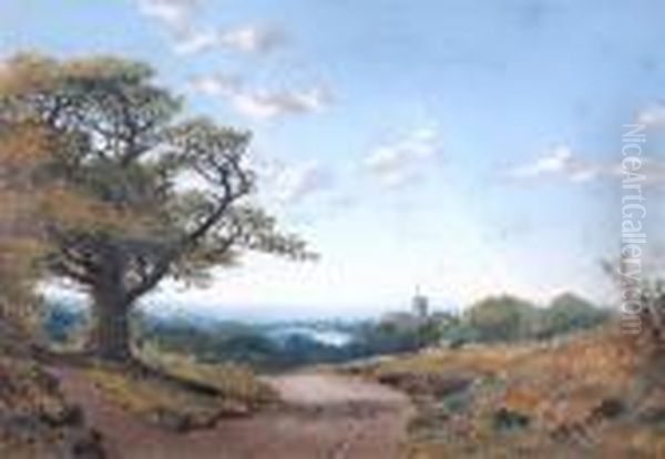 Ham Castle, Staffordshire Oil Painting by Edmund John Niemann, Snr.