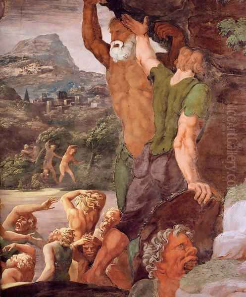 Fresco on the south wall (detail) 4 Oil Painting by Giulio Romano (Orbetto)