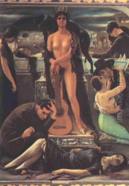 Cante Jondo Oil Painting by Julio de Romero de Torres