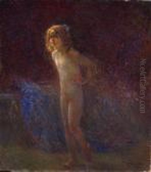 Bambina Oil Painting by Plinio Nomellini