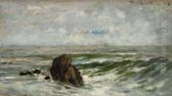 Marina Oil Painting by Plinio Nomellini