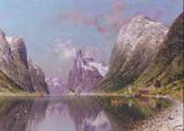 Boating On A Fjord Oil Painting by Adelsteen Normann