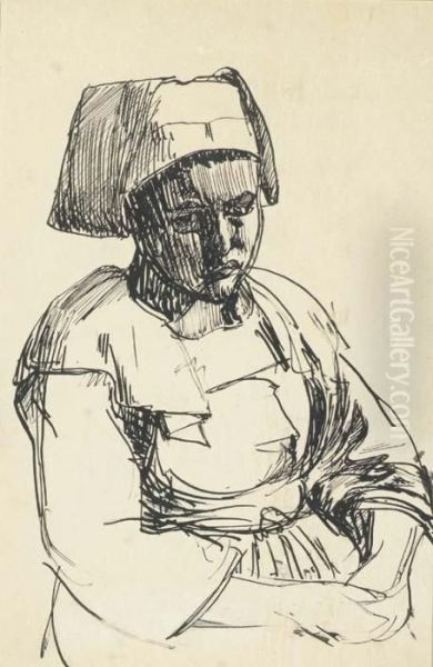 Breton Girl Oil Painting by Roderic O'Conor
