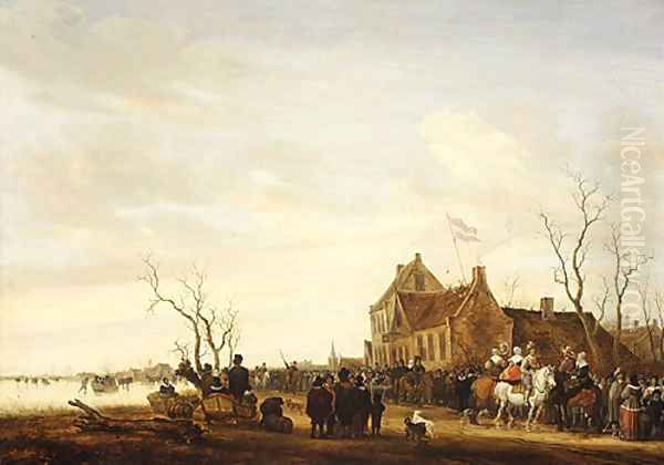 Drawing the Eel 1650s Oil Painting by Salomon van Ruysdael