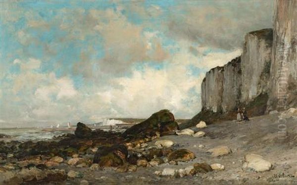 The Rocks Of Etretat. Oil Painting by Jean-Baptiste Olive