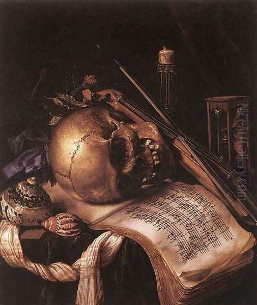 Vanitas (2) Oil Painting by Simon Renard De Saint-Andre