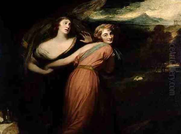Mirth and Melancholy Oil Painting by George Romney
