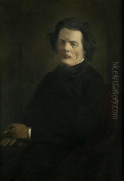 Portrat Anton Rubinstein Oil Painting by Emil Orlik