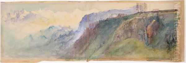The Bernese Oberland, 1866 Oil Painting by John Ruskin