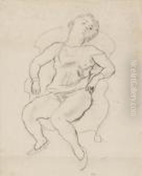 Femme Sur Un Fauteuil Oil Painting by Jules Pascin