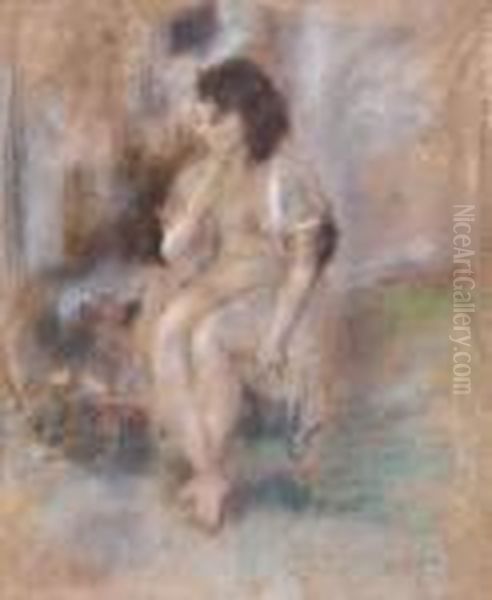 Bebe Aux Camelias Oil Painting by Jules Pascin