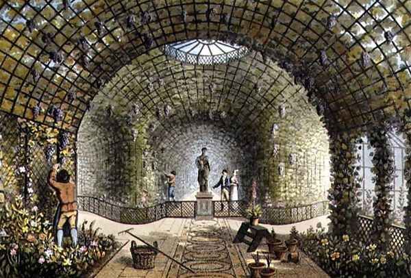 The Vinery, from Fragments on the Theory and Practice of Landscape Gardening, pub. 1816 Oil Painting by Humphry Repton